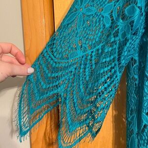 Love Fire Turquoise Kimono